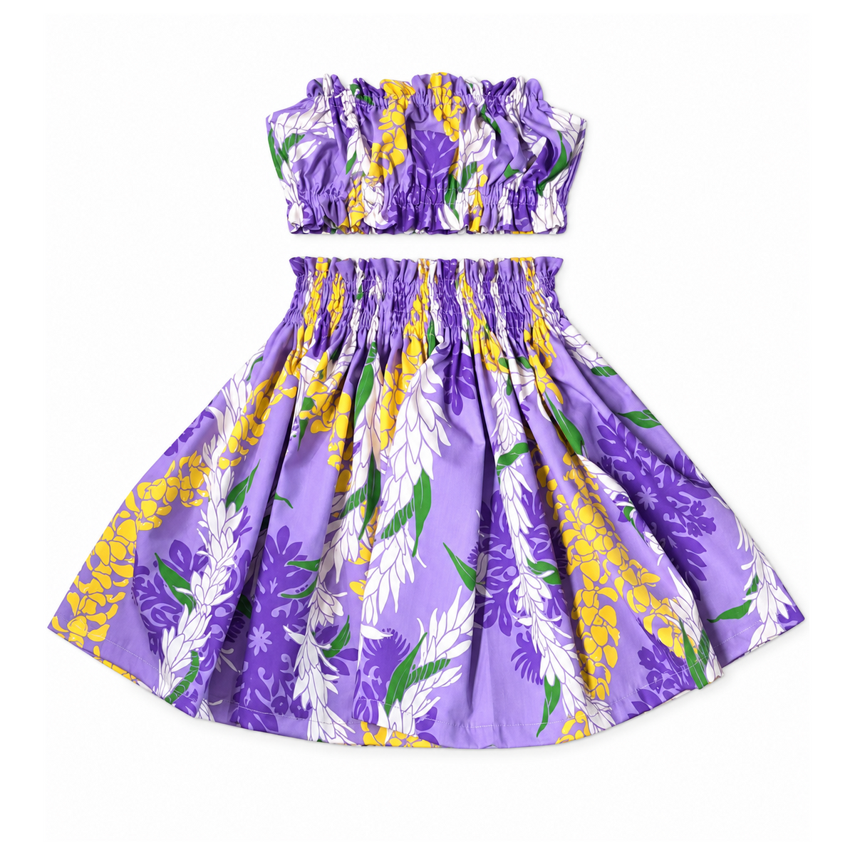 Purple Quilt Leis Keiki Pa'u Set