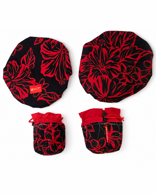 'Uli'uli Covers Red on Black Flowers