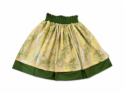 Beige Leis and Purple Lehua Reversible Pa'u Skirt