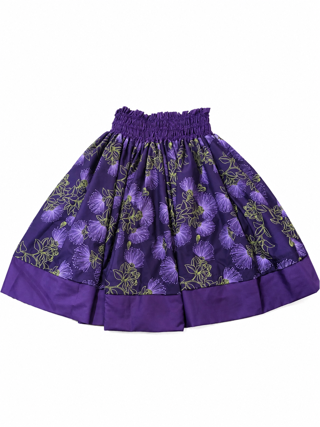 Purple Floral Palaka and Purple Lehua Reversible Pa'u Skirt