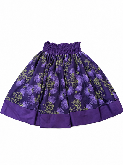 Purple Floral Palaka and Purple Lehua Reversible Pa'u Skirt