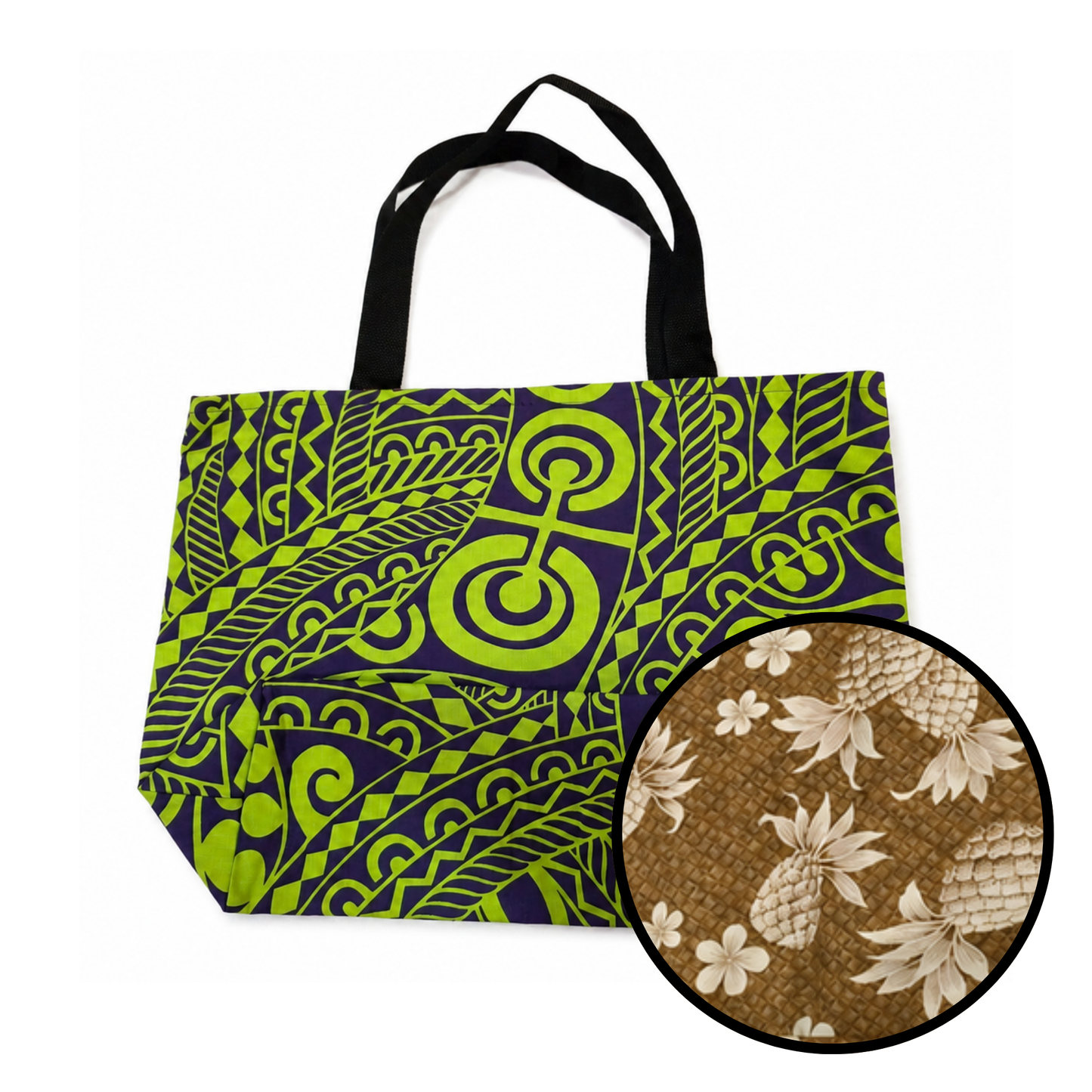 Heavyweight Reversible Tote Bag - Tribal Pineapples