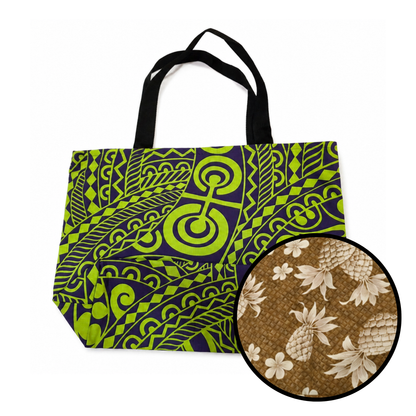 Heavyweight Reversible Tote Bag - Tribal Pineapples
