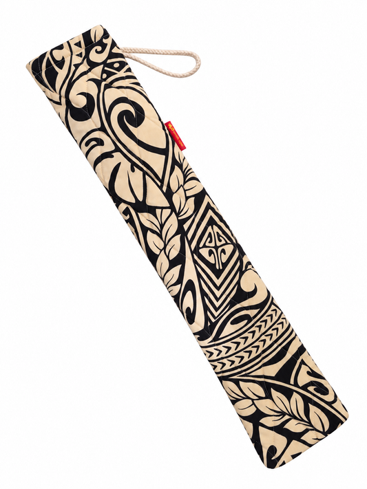 Quilted Pu'ili Case - Beige Tribal