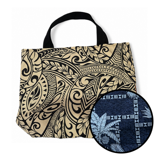 Heavyweight Reversible Tote Bag - Tribal Palms