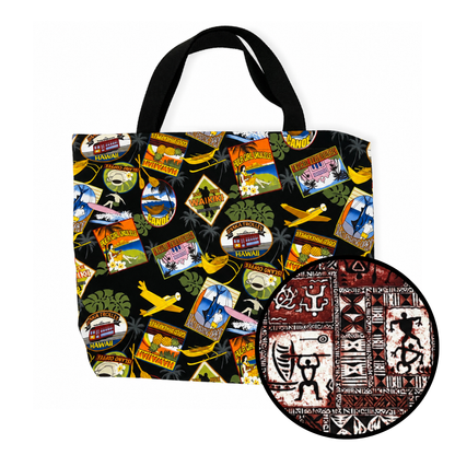 Heavyweight Reversible Tote Bag - Sign of the Times and Ki'i Pohaku