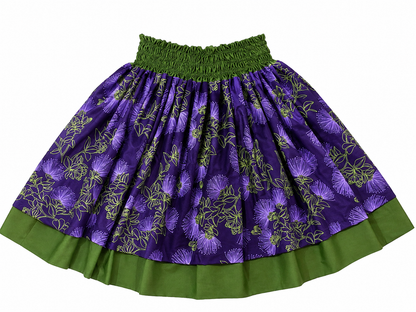 Beige Leis and Purple Lehua Reversible Pa'u Skirt