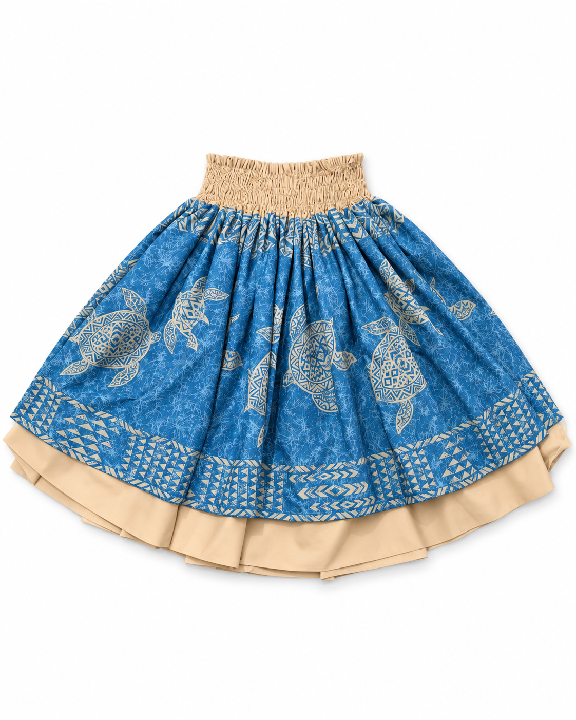 Red Tribal and Blue Honu Reversible Pa'u Skirt