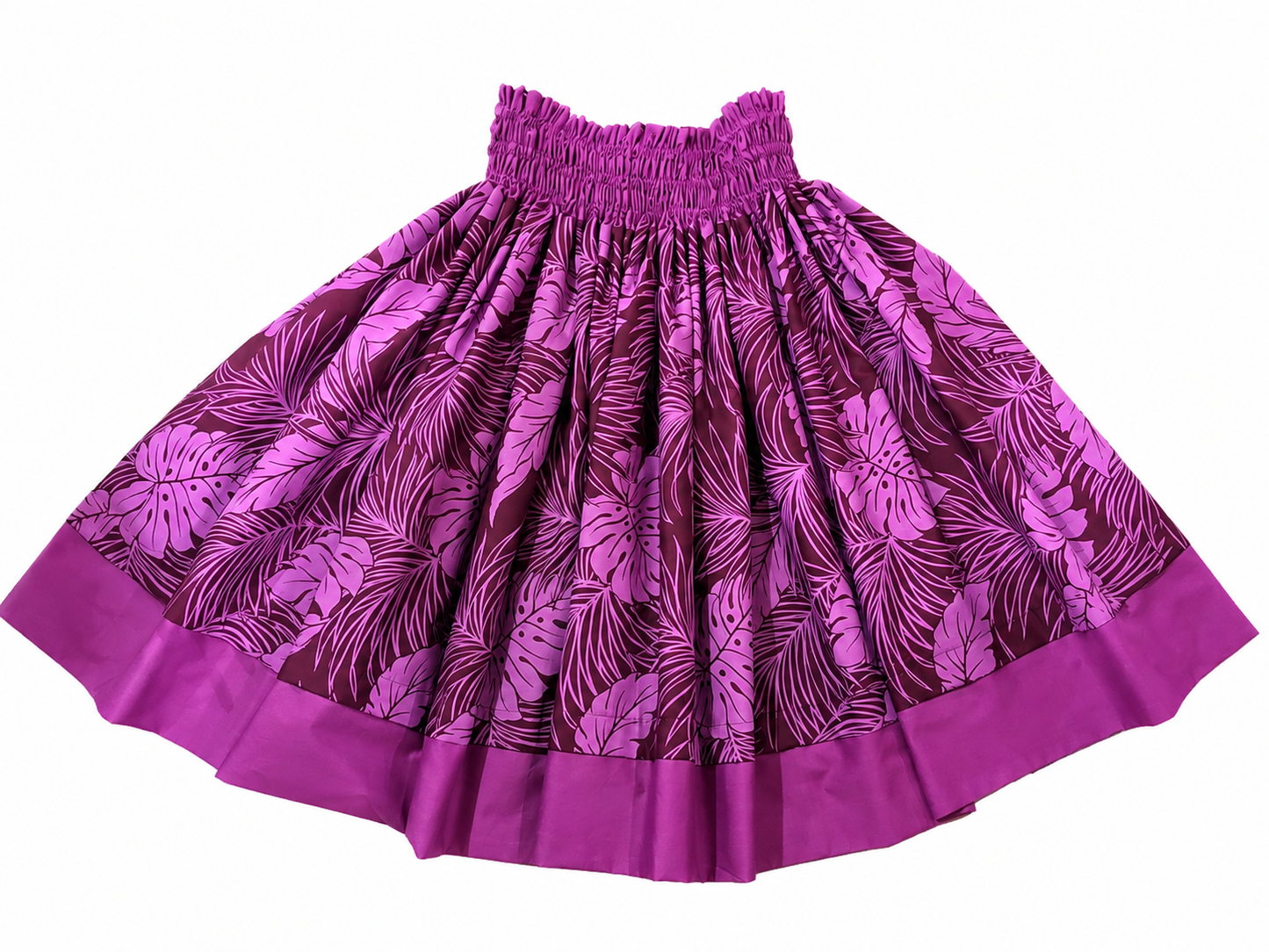 Purple Leaves and Pink Hibiscus Reversible Pa'u Skirt