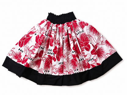 Red Black Honu and Red White Lehua Reversible Pa'u Skirt