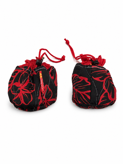 'Uli'uli Covers - Red on Black Flowers