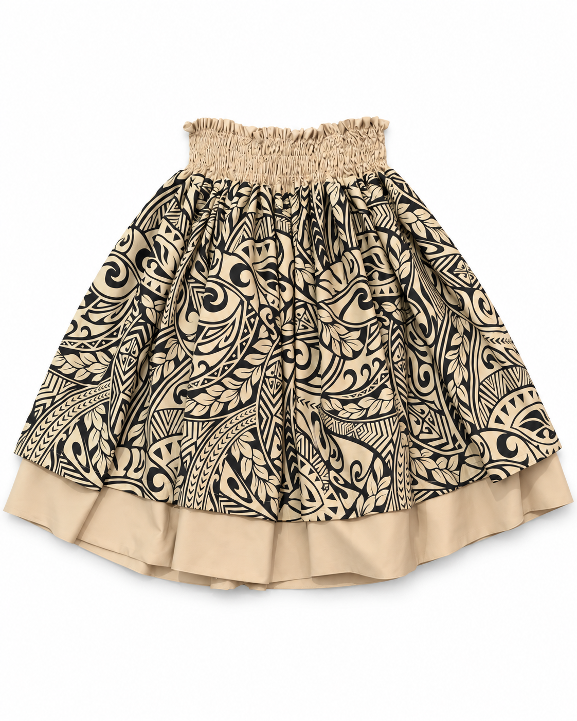 Purple Pineapple Monstera and Beige Tribal Reversible Pa'u Skirt